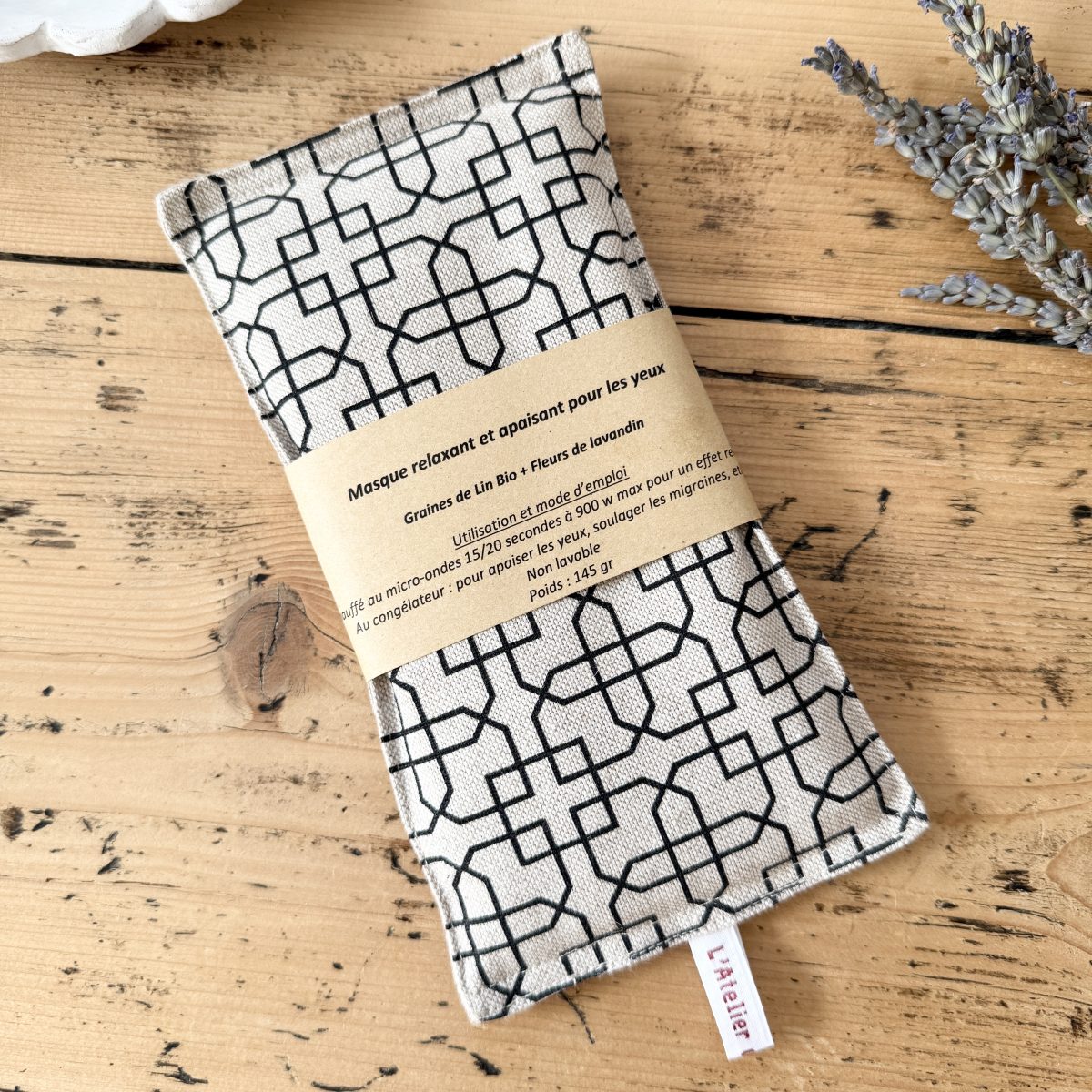Coussinet pour les yeux - Soie naturel & Lin bio Bleu - Supports de